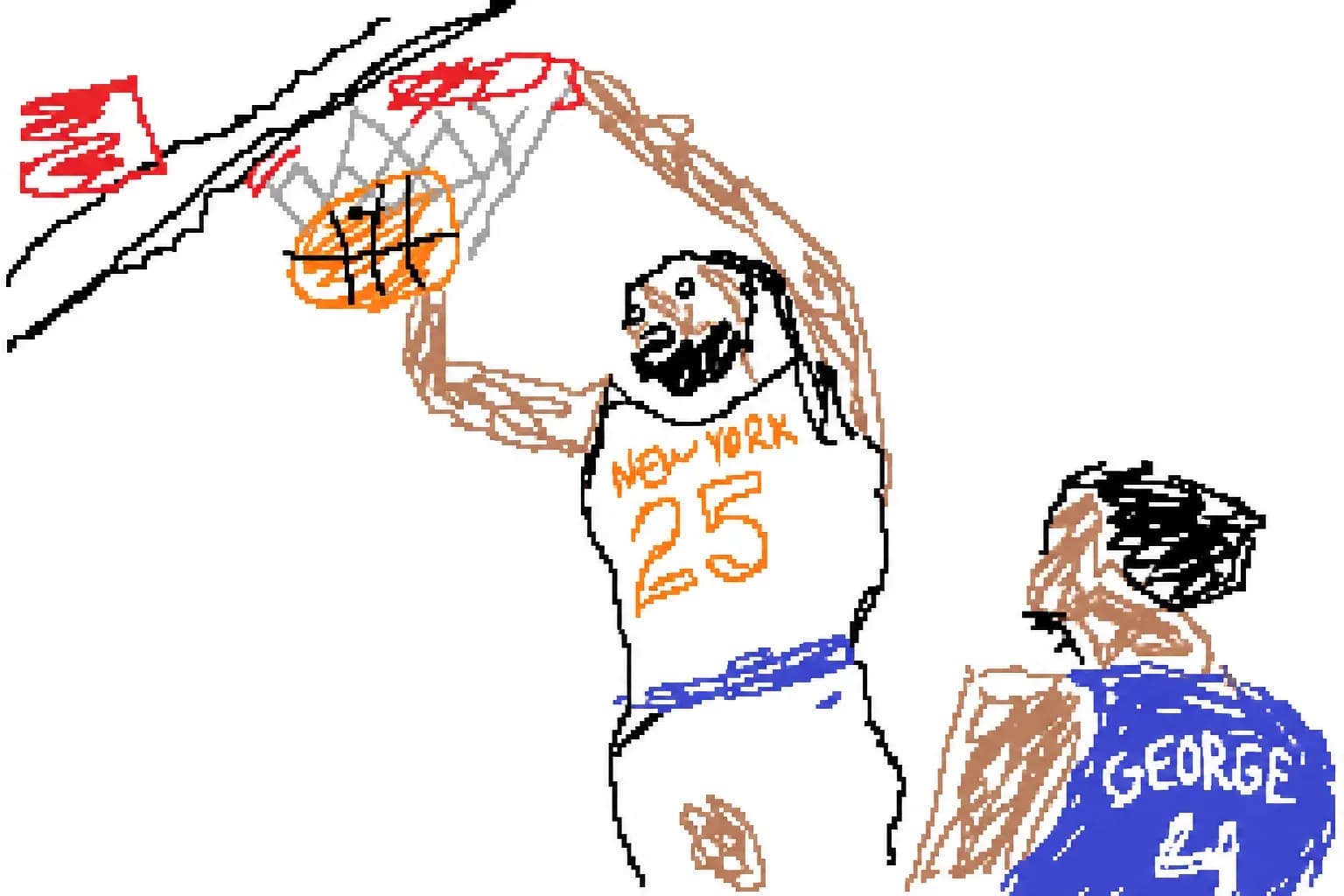 Funny MS Paint-style AI basketball drawing created with the viral ChatGPT Image 2 prompt.